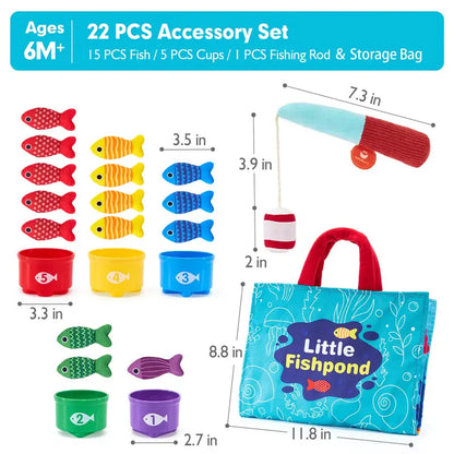 TinyCatch™ Montessori Fishing & Sorting Set - Keeps Toddlers Busy While Learning Colors & Counting
