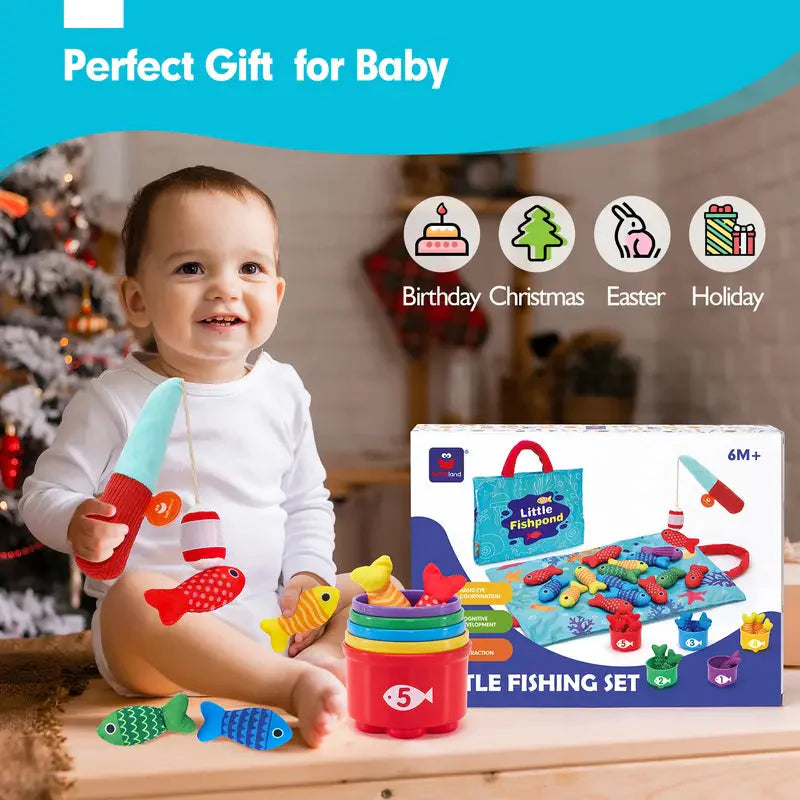TinyCatch™ Montessori Fishing & Sorting Set - Keeps Toddlers Busy While Learning Colors & Counting