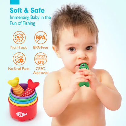 TinyCatch™ Montessori Fishing & Sorting Set - Keeps Toddlers Busy While Learning Colors & Counting